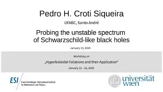 Pedro H. Croti Siqueira - Probing the unstable spectrum of Schwarzschild-like black holes