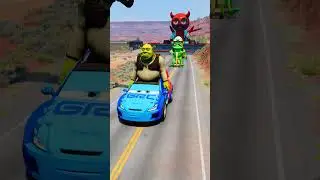 Weird Cars VS Crazy Cars Crossing to Giant Striker Hammer Crush in BeamNG.drive