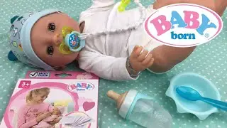 Feeding Baby Born Soft Touch Boy a Food Pack