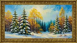 Turn Your TV Into a Winter Art Gallery ❄️ Snowy Pine Forest  2+ Hours 4K Ambient Art No Music