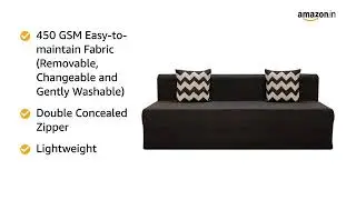 uberlyfe 3 Seater Sofa Cum Bed - Jute Fabric Washable Cover - Dark Grey with 2 Cushion #viral #video