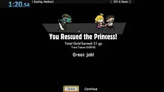 Vertical Drop Heroes - Speedrun princess% - 01:20.54