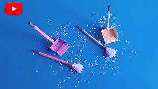 DIY Mini Paper Broom And Dustpan || Easy Paper Craft For School || Kids Craft Idea....