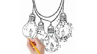 how to draw bulb easy way | how to make a colourful light bulb at home