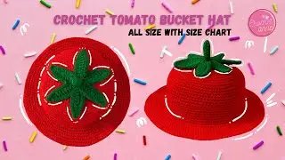Easy Crochet Tomato Bucket Hat 🍅 | All Sizes | Step by Step Tutorial (ENG Sub)