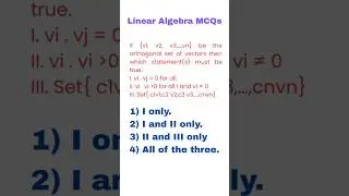 Linear Algebra MCQs Mth501 #Mth501 #LinearAlgebra Quiz Test #TestYourself