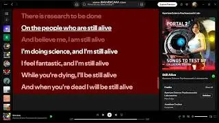 portal 2 still alive lyrics on spotify with want you gone