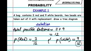 PROBABILITY (SKETCHING TREE DIAGRAM) MSCE MANEB SYLLABUS 