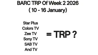 TRP Of Week 2 2026 ( 10 - 16 January)