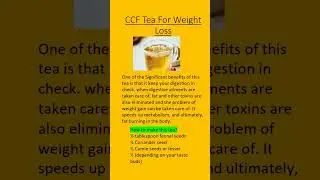 Ccf Tea for weight loss - coriander, cumin and fennel seed