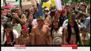 Amazon wildfire protests big and small (Brazil, Bolivia & Global) BBC News 24th August 2019
