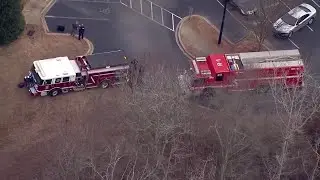 Sky 4 shows scene of crash in parking lot of Upstate school