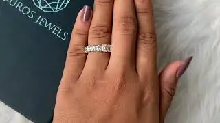 Round And Emerald Cut Full Eternity  Wedding Band @ourosjewels