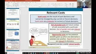 Relevant Costs vs Sunk Costs - Ch. 10 Video 2