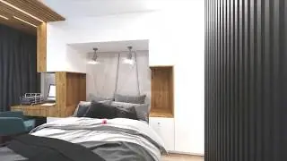Дизайн интерьера ОСНОВНАЯ СПАЛЬНЯ. LOFT-SIBERIA MASTER BEDROOM