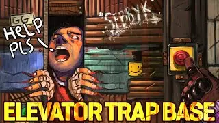 SQUISHING PEOPLE IN MY ELEVATOR TRAP BASE!!! // Rust Will they get out alive?