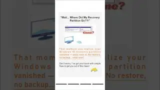 Windows 10 Recovery Partition Missing? Easy Fixes + File Recovery Tips! #filerecovery #shorts