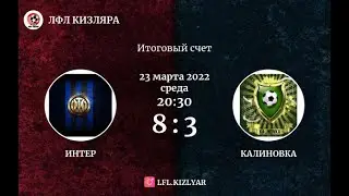 ИНТЕР 8-3 КАЛИНОВКА. ОБЗОР МАТЧА. 16-й тур ЛФЛ Кизляра (сезон 2021-22г.)