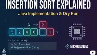 💡Insertion Sort in Java with Dry Run Explanation | Step-by-Step Sorting | DAA Practical