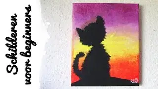 Kat Voor Zonsopgang Schilderij | Craftmama | Schilderen voor Beginners ☆