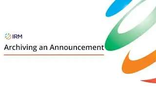 Archiving an Announcement
