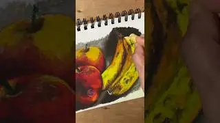 Oil Pastel Food Drawing Using Color Method #art #drawing #painting