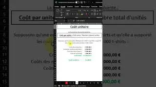 Quel co&ucirc;t unitaire ? #excel #lentrepreneur #kpi