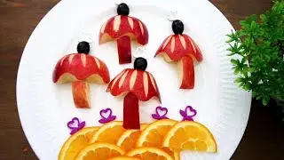 Food Art Decoration | Fruit Carving Garnish | Apple Art | Party Garnishing