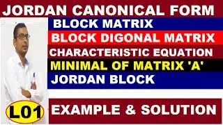 #01 Jordan Canonical Form in Hindi |  Working Rule of Jordan Canonical Form | Jordan Canonical form
