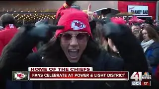 Chiefs fans celebrate historic win at Power & Light District