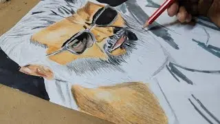 Drawing potrait of #actor Ajith Kumar using colour pencil|tollywood|#vidamuyarchi #thunivu #trending