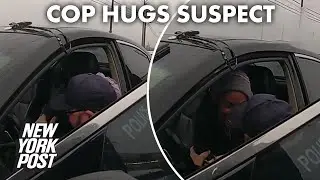Touching bodycam footage shows cop hugging scared suspect after chase | New York Post
