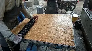 Amazing Food Processing Live Moongfali Jaggery Bar Recipe PEANUT CHIKKI MAKING SKILLS