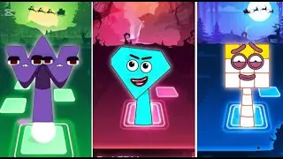 Sprunki oc W from alphabet lore vs Diamond from save the shapes vs thirteen from numberblocks x coff