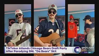 TikToker Attends Chicago Bears Draft Party After Parodying SNL 