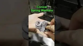 Conical spring washers are being manufactured in large quantities#fasteners #machine #washer #jm