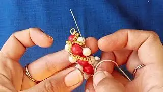 Elegant Red stone & White Beaded Bracelet with Gold Accents/ New bracelet design making at home / 