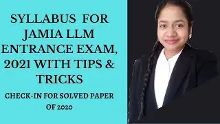 Syllabus for Jamia Millia Islamia LL. M.  Entrance Exam - 2021