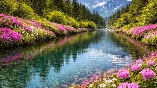 Mountain River in Spring 🌿 Relaxing Music