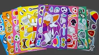 [✨paper diy✨] SONIC HEDGEHOG 3 Make a Face DIY Stickers Activity with Tails, Knuckles, Shadow, Sonic