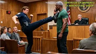 Un policía patea a un NAVY SEAL negro en el tribunal — pero una llamada lo cambia todo.