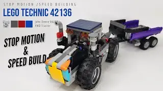 Salvage Parts to Build LEGO Technic 42136 John Deere 9620R 4WD Tractor [Stop Motion and Speed Build]
