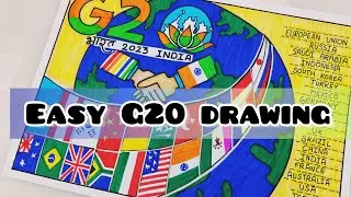 G20 Drawing / G20 India Logo Drawing | One Earth One Family One Future / Poster on G20/Chart on G20