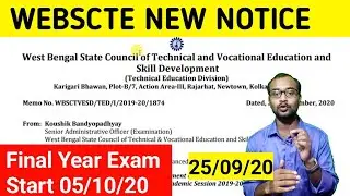 WEBSCTE NEW NOTICE 💥 Polytechnic Final year Exam 5th October থেকে Online হবে