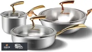 Stainless steel cookware set wok frying pan milk non stick kitchen pot