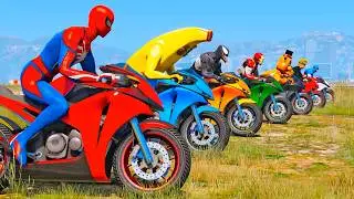 HOMEM-ARANHA e AMIGOS SALTO COM MOTO! MOTOS COM SPIDERMAN - IR GAMES