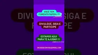 FAPERJ CNPq FOMENTOS PESQUISAS GEST&Atilde;O P&Uacute;BLICA. DICASDECONTAS@GMAIL.COM