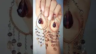 handmade earring 🤎#earrings #handmadeearrings #shorts  #earringtutorial
