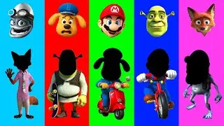 Wrong eyes👀 challenge DAME TU COSITA Crazy Frog and Sherif Lobrador and Shrek and Zootopia