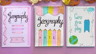 💜4 Aesthetic Frontpage Designs for School Projects-Easy Geography Coverpage Drawing Ideas💚Try Today 